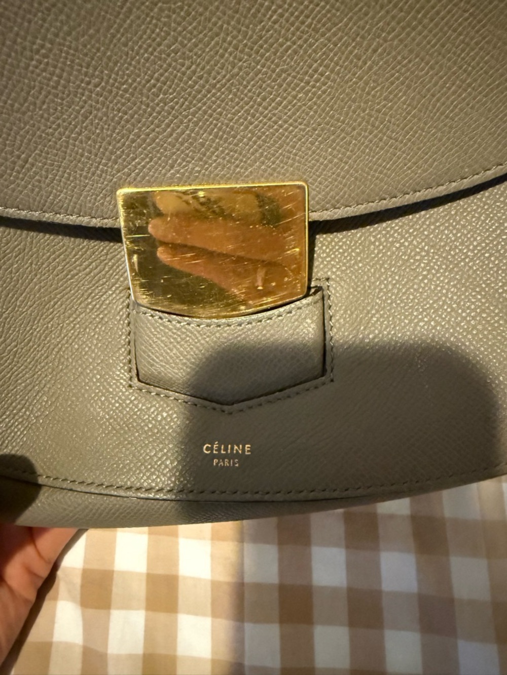 Celine medium trotted sling bag size taupe - Picture 4 of 7